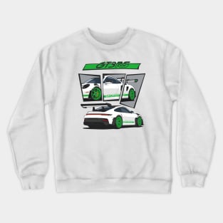 car 911 gt3 rs racing edition detail white green Crewneck Sweatshirt